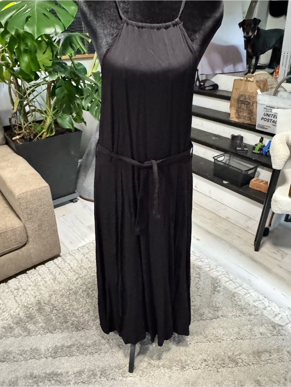 Silk & Salt Black Halter Dress